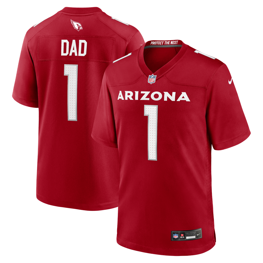 Arizona Cardinals Number 1 Dad Nike Cardinal Game Jersey product image 1, provided for visual reference and product detail