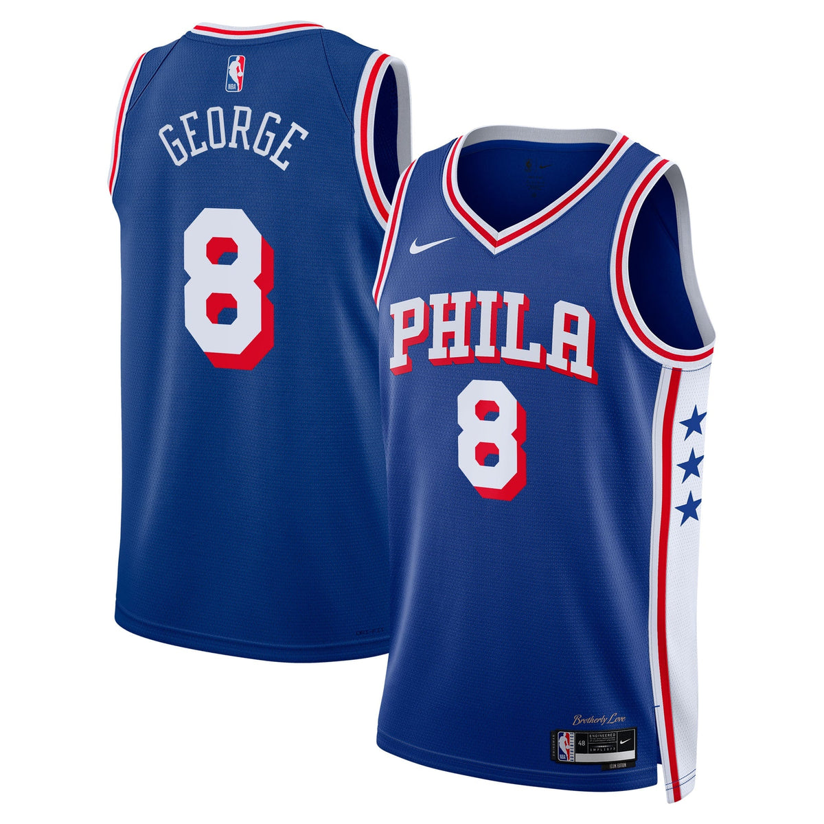 Philadelphia 76ers Nike Icon Edition Swingman Jersey - Royal - Paul George - Unisex product image 1, provided for visual