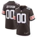 Cleveland Browns Justin Jefferson Nike Brown Game Jersey product image 1, provided for visual reference and product detail