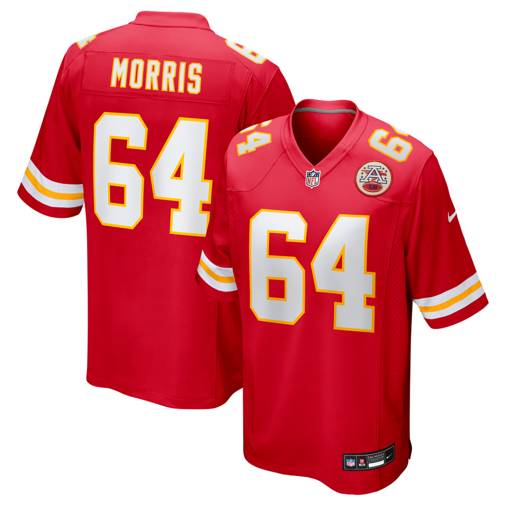 Kansas City Chiefs Wanya Morris Nike Red Game Jersey product image 1, provided for visual reference and product detail review