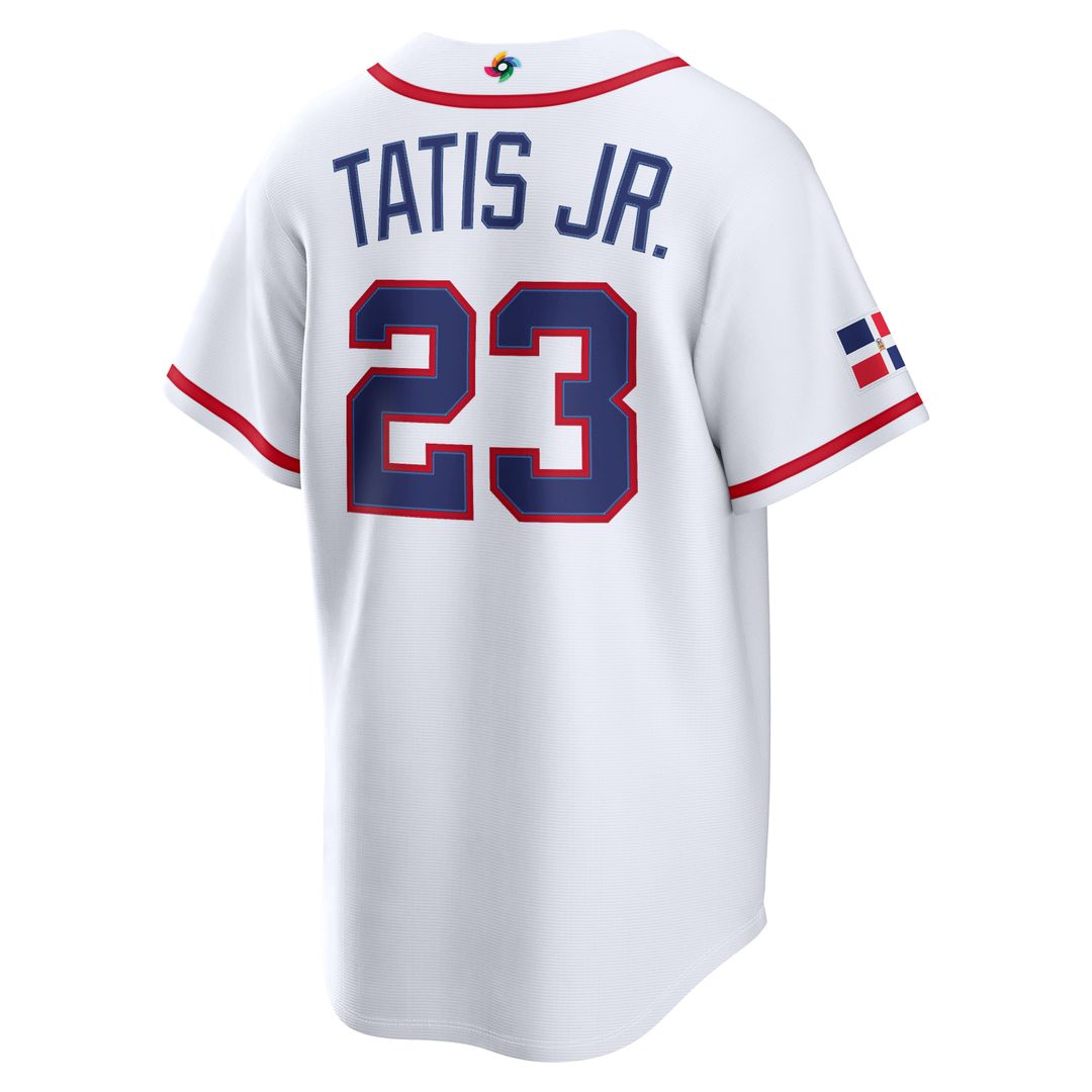 Dominican Republic Baseball Fernando Tatis Jr. Nike White 2026 World Baseball Classic Home Stadium Jersey product image 3,