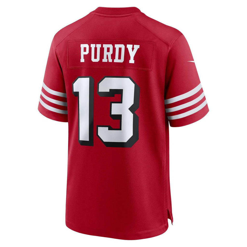 San Francisco 49ers Brock Purdy Nike Scarlet Alternate Game Player Jersey for Men product image 3, provided for visual