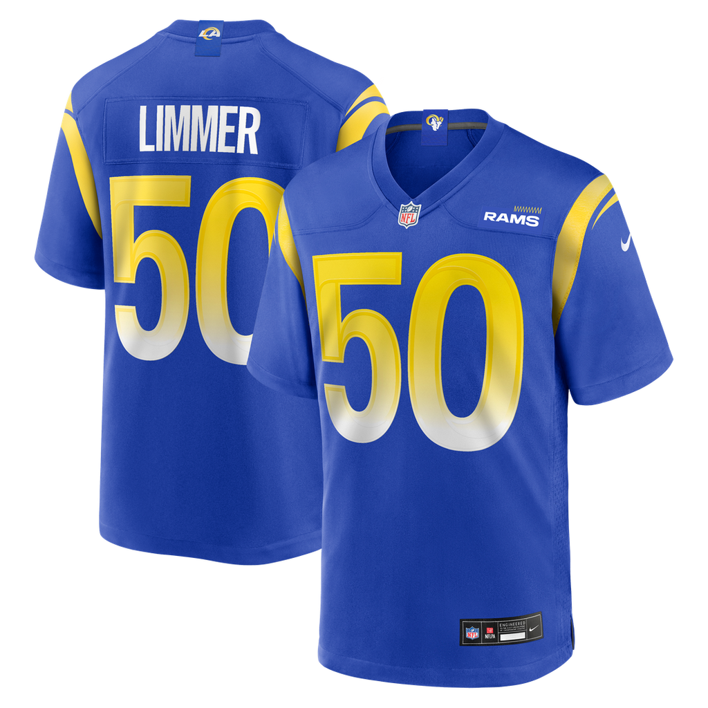 Los Angeles Rams Beaux Limmer Nike Royal Team Game Jersey product image 1, provided for visual reference and product detail