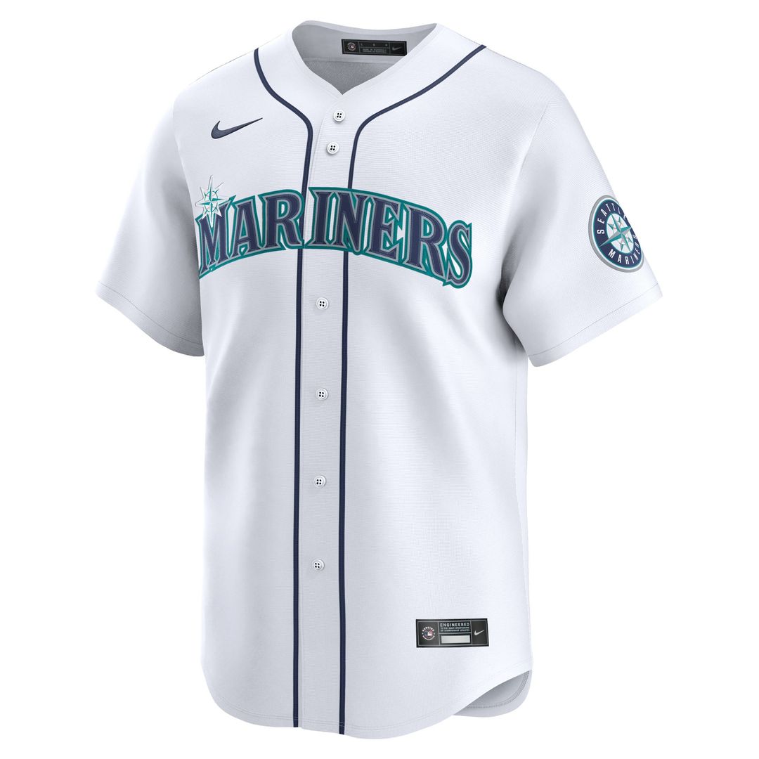 Seattle Mariners Cal Raleigh Nike White Home Limited Player Jersey product image 2, provided for visual reference and