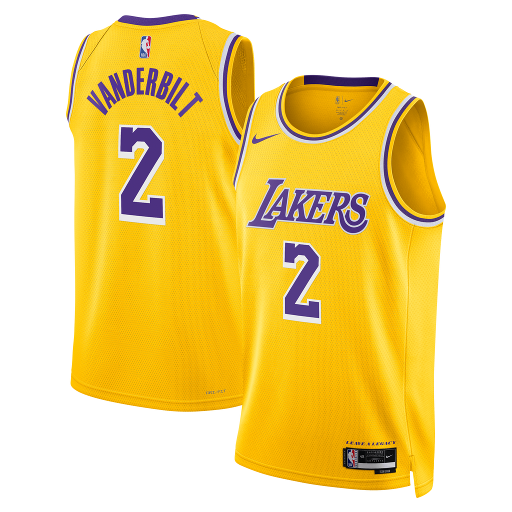 Los Angeles Lakers Nike Icon Edition Swingman Jersey - Gold - Jarred Vanderbilt - Unisex product image 1, provided for