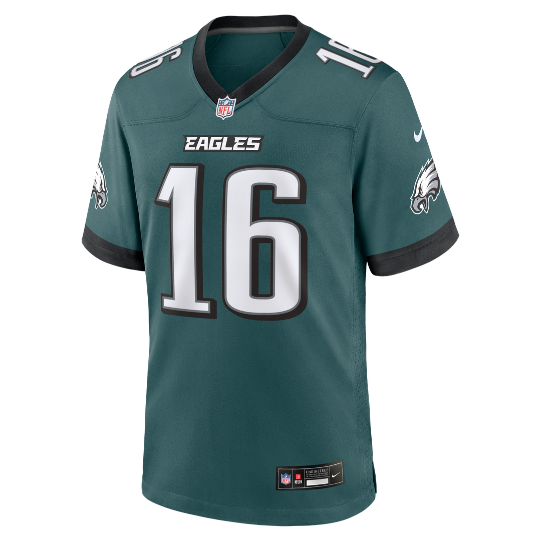 Philadelphia Eagles Tanner McKee Nike Midnight Green Team Game Jersey product image 2, provided for visual reference and