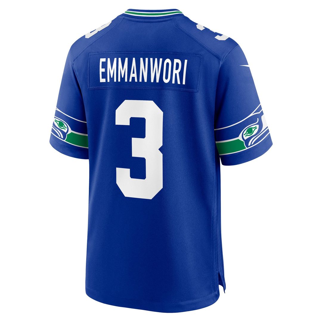 Seattle Seahawks Nick Emmanwori Nike Royal Alternate Game Player Jersey product image 3, provided for visual reference and