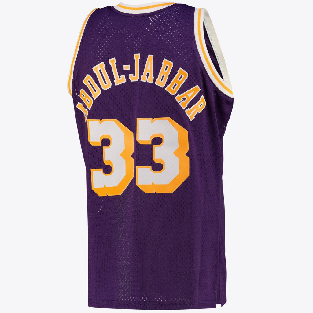 Los Angeles Lakers Kareem Abdul-Jabbar Alternate Swingman Jersey By Mitchell & Ness - Purple product image 3, provided for