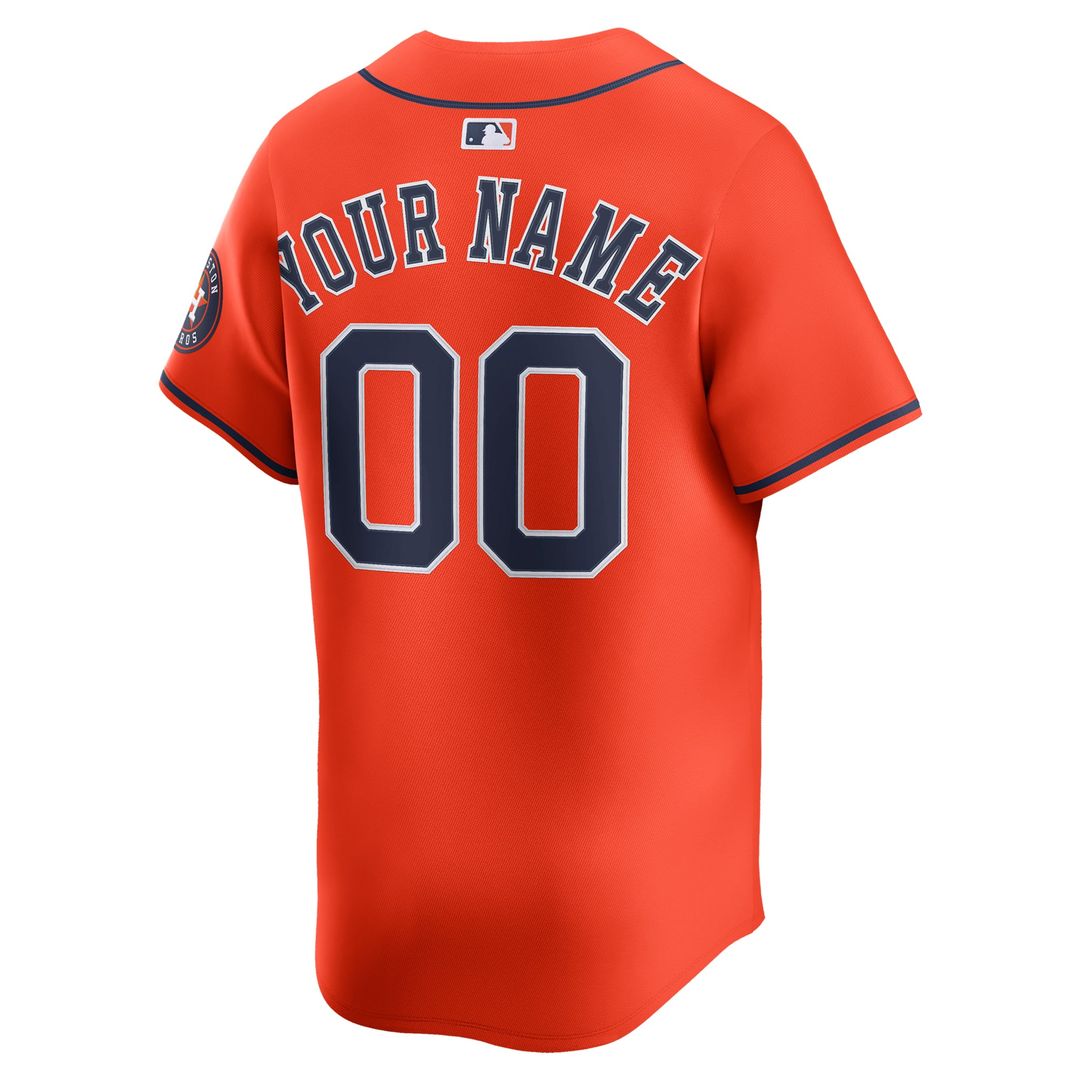 Houston Astros Nike Orange Alternate Limited Custom Jersey product image 6, provided for visual reference and product detail