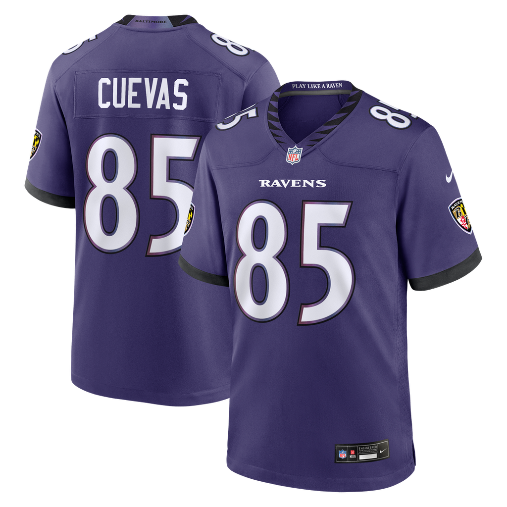 Baltimore Ravens Josh Cuevas Nike Purple Team Game Jersey product image 1, provided for visual reference and product detail