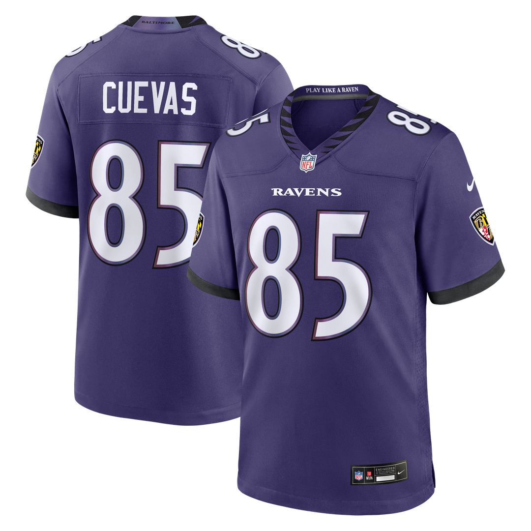 Baltimore Ravens Josh Cuevas Nike Purple Team Game Jersey product image 1, provided for visual reference and product detail