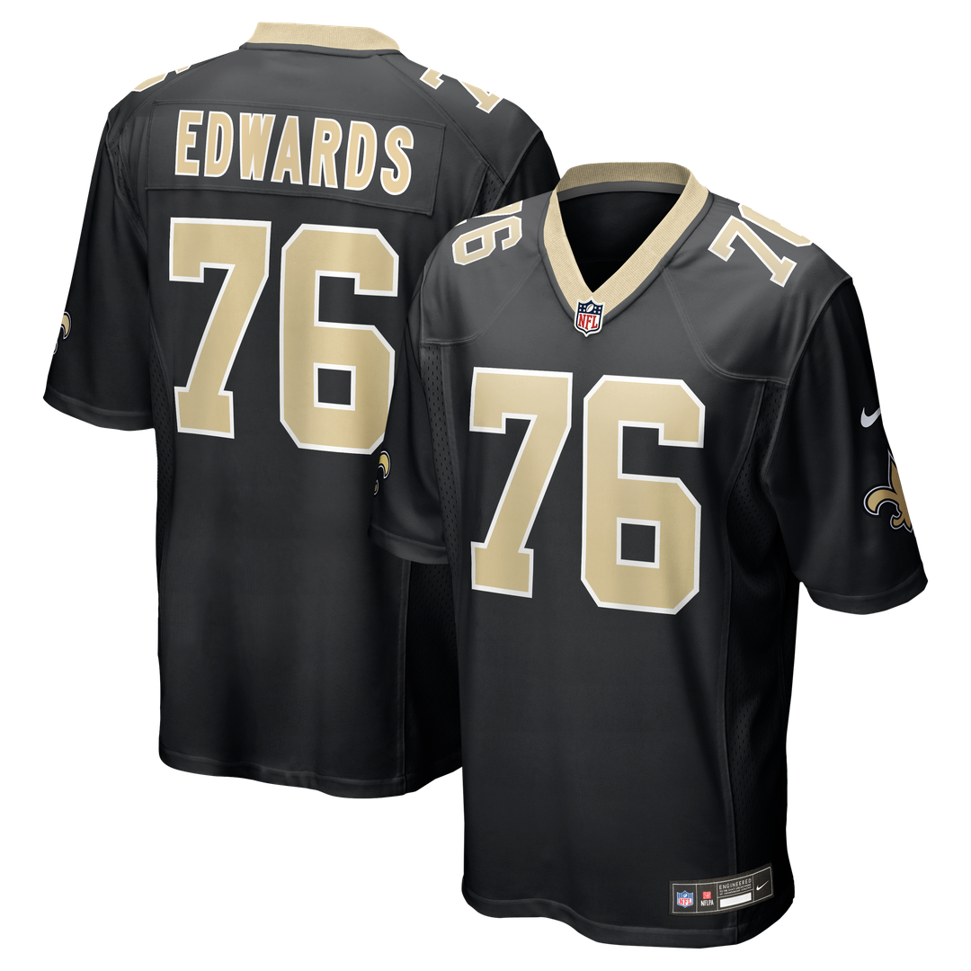 New Orleans Saints David Edwards Nike Black Team Game Jersey product image 1, provided for visual reference and product
