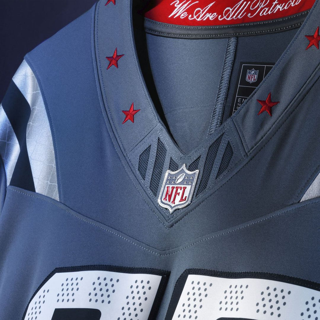 New England Patriots Drake Maye Nike Blue Rivalries Collection Stitched Limited Jersey product image 5, provided for visual