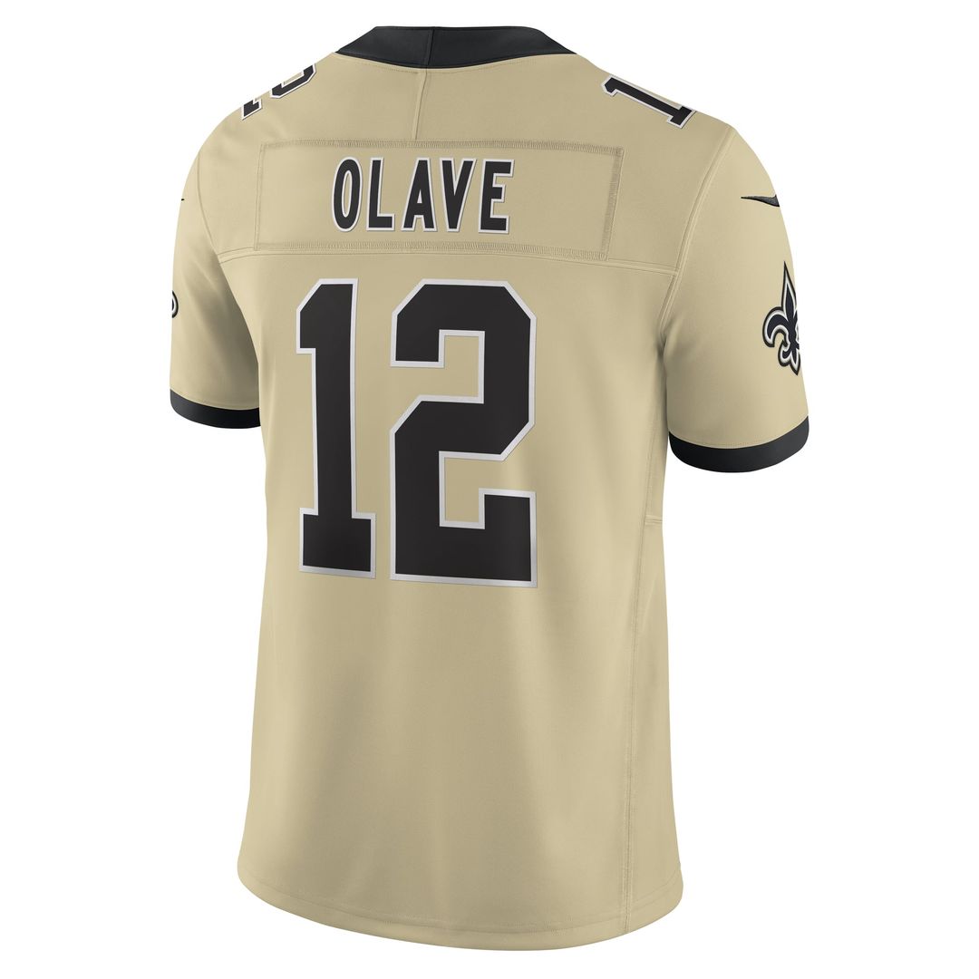 New Orleans Saints Chris Olave Nike Gold Alternate Gameday Golds Alternate Vapor F.U.S.E. Limited Jersey product image 3,