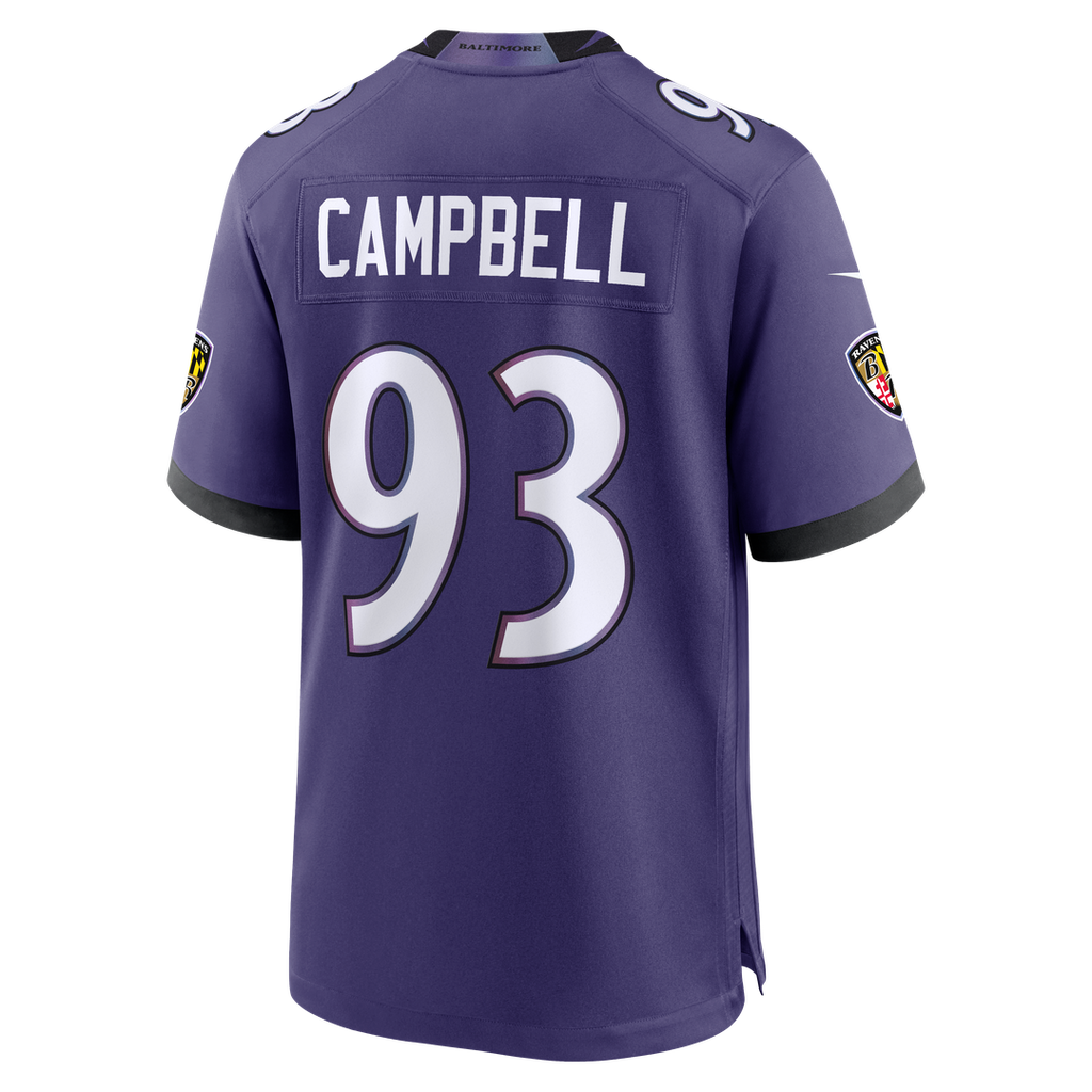Baltimore Ravens Calais Campbell Nike Purple Team Game Jersey product image 3, provided for visual reference and product