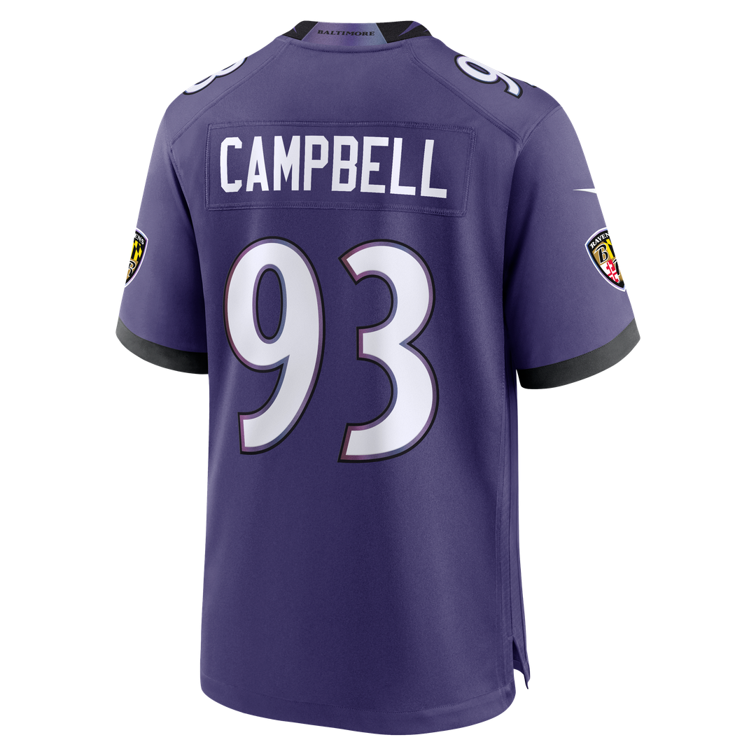 Baltimore Ravens Calais Campbell Nike Purple Team Game Jersey product image 3, provided for visual reference and product