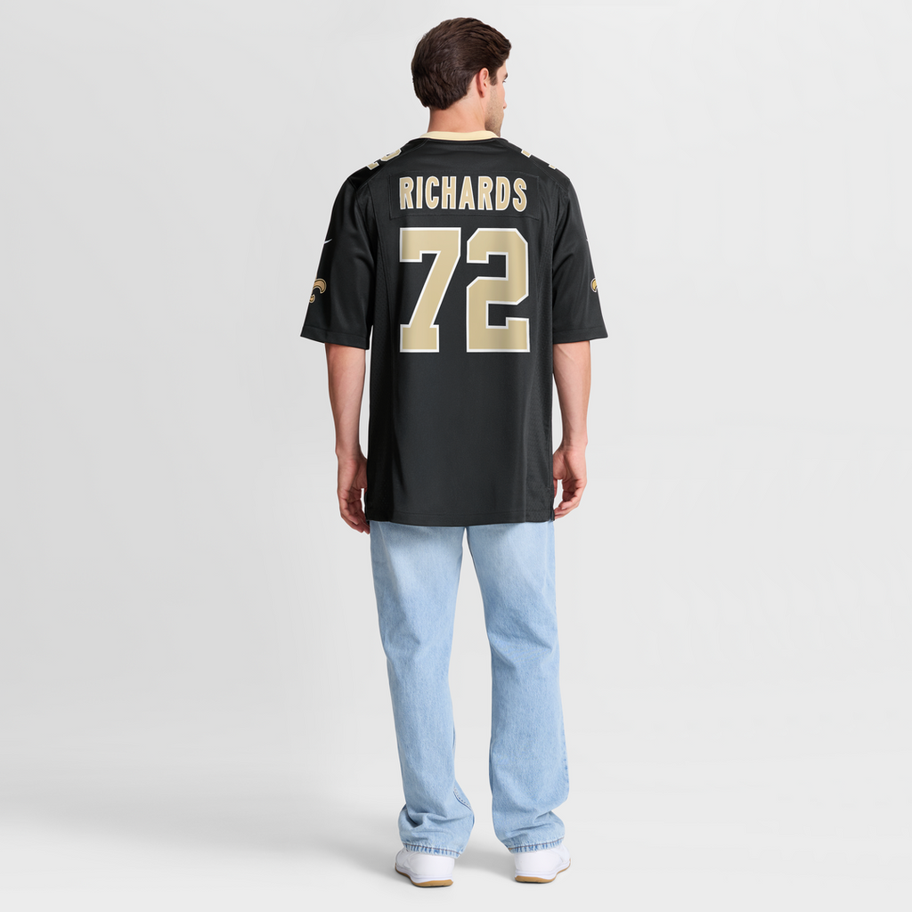 New Orleans Saints Asim Richards Nike Black Team Game Jersey product image 8, provided for visual reference and product