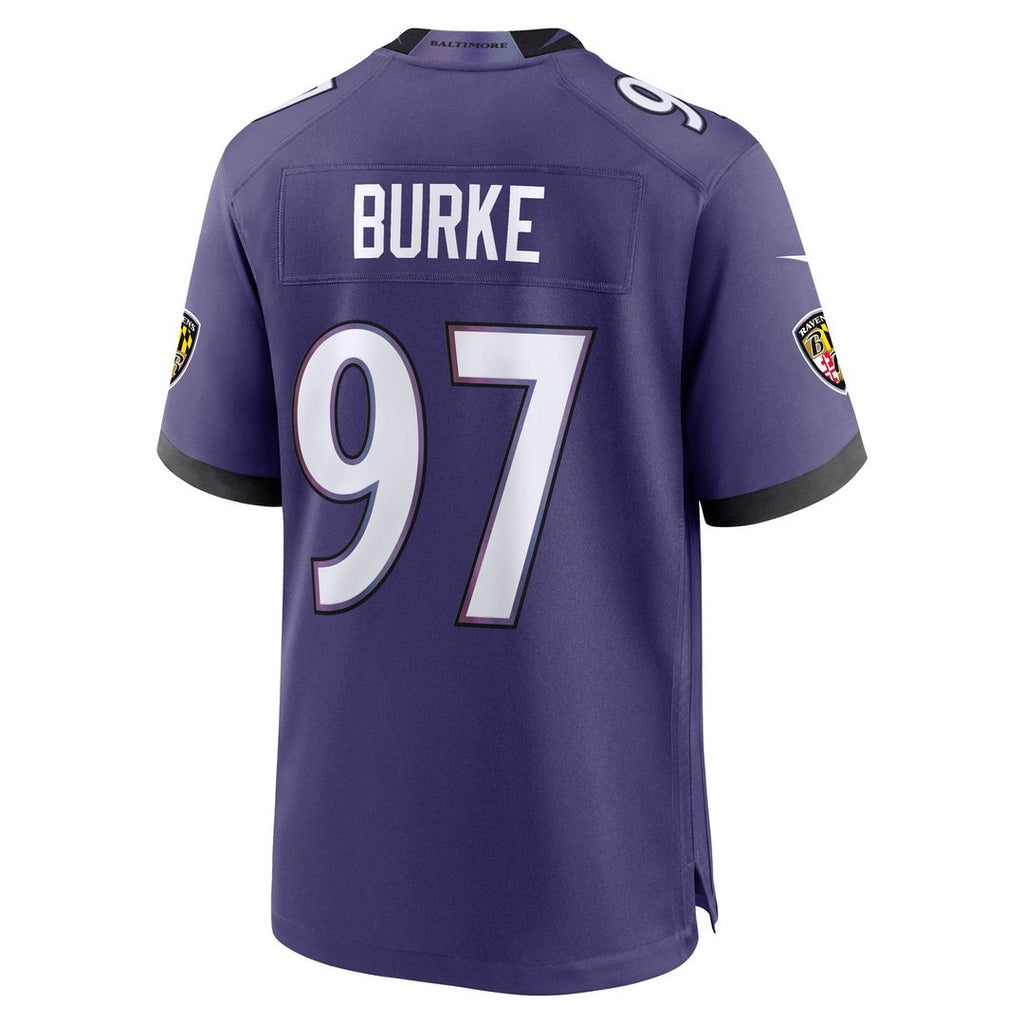 Baltimore Ravens Ethan Burke Nike Purple Team Game Jersey product image 3, provided for visual reference and product detail
