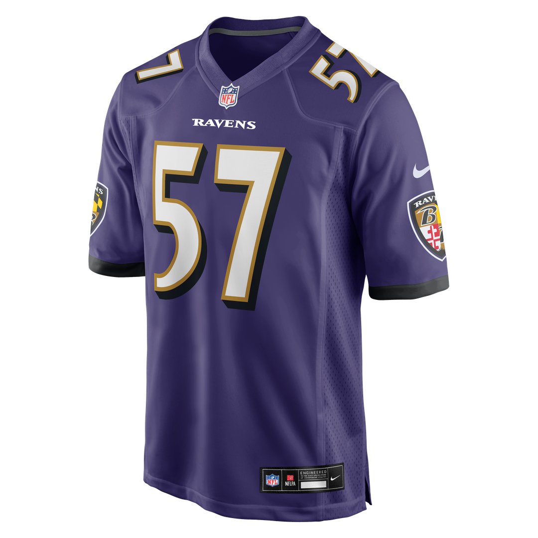 Baltimore Ravens Bart Scott Nike Purple Game Retired Player Jersey product image 2, provided for visual reference and