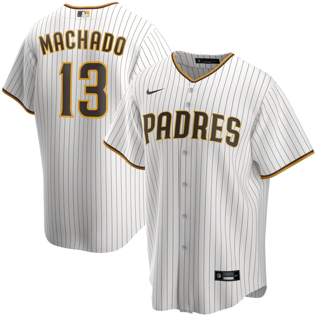 San Diego Padres Manny Machado Nike White Home Replica Player Jersey product image 1, provided for visual reference and