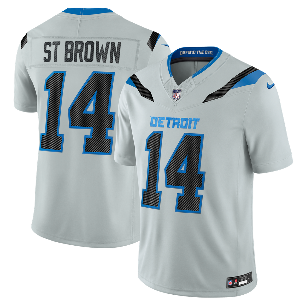 Detroit Lions Amon-Ra St. Brown Nike Silver 2026 Rivalries Collection Stitched Limited Jersey product image 1, provided for