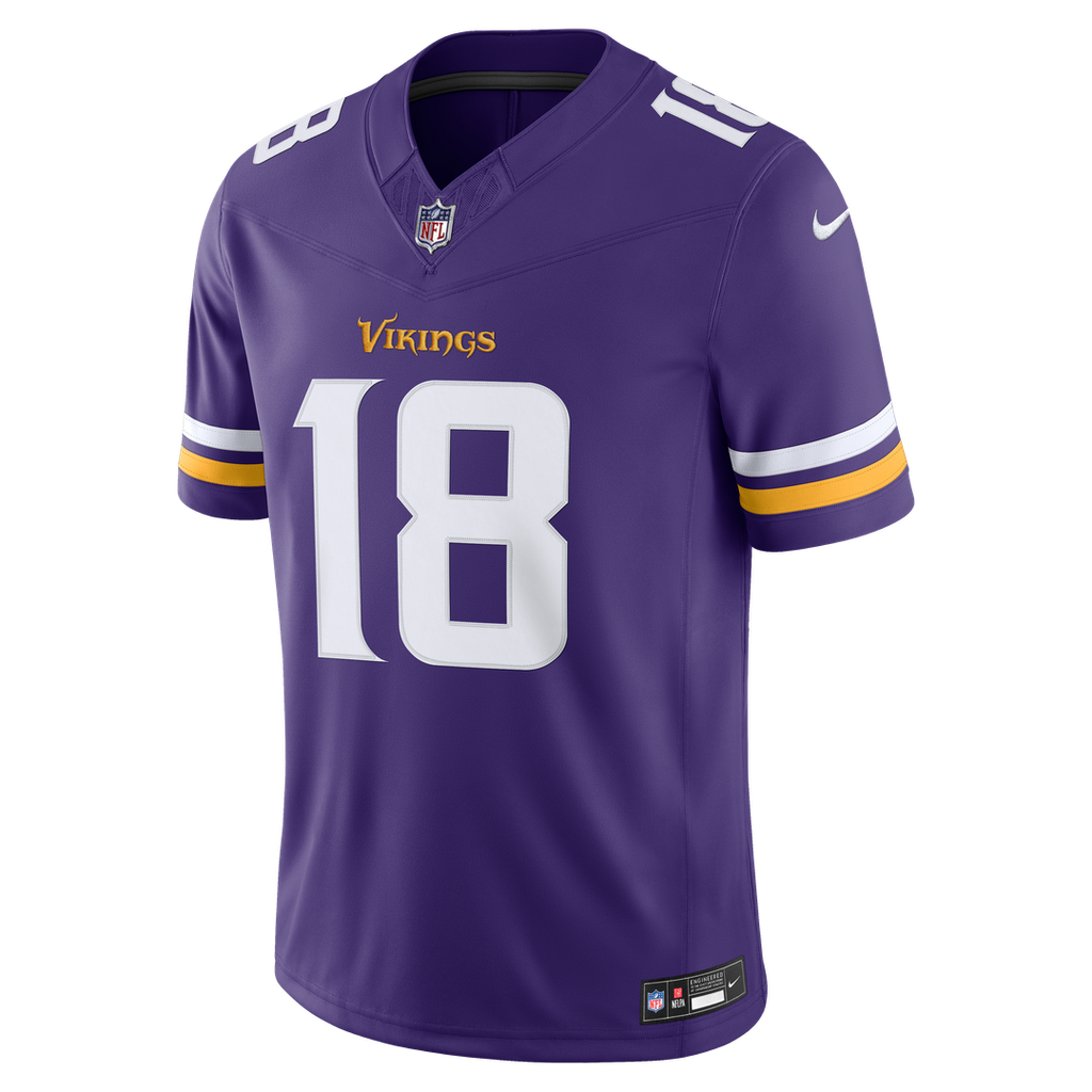 Minnesota Vikings Justin Jefferson Nike White Alternate Vapor F.U.S.E. Stitched Limited Jersey product image 12, provided