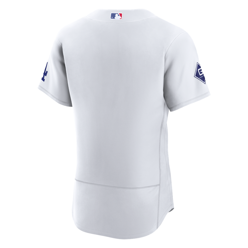 Los Angeles Dodgers Nike White Home Sponsor Patch Authentic Jersey product image 3, provided for visual reference and