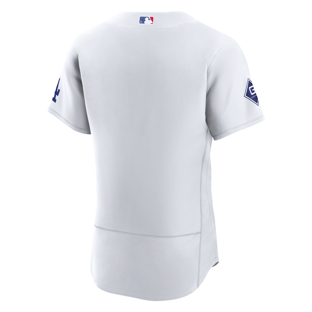 Los Angeles Dodgers Nike White Home Sponsor Patch Authentic Jersey product image 3, provided for visual reference and
