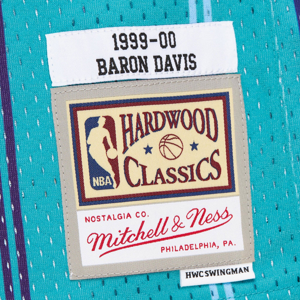 Charlotte Hornets Mitchell & Ness Baron Davis 1999 Swingman Road Authentic Jersey - Teal product image 6, provided for