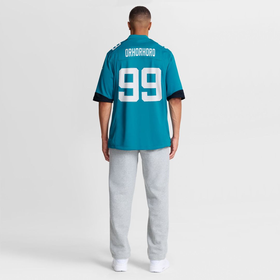 Jacksonville Jaguars Ruke Orhorhoro Nike Teal Team Game Jersey product image 5, provided for visual reference and product