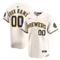 Milwaukee Brewers Nike Cream Home Limited Custom Jersey product image 1, provided for visual reference and product detail
