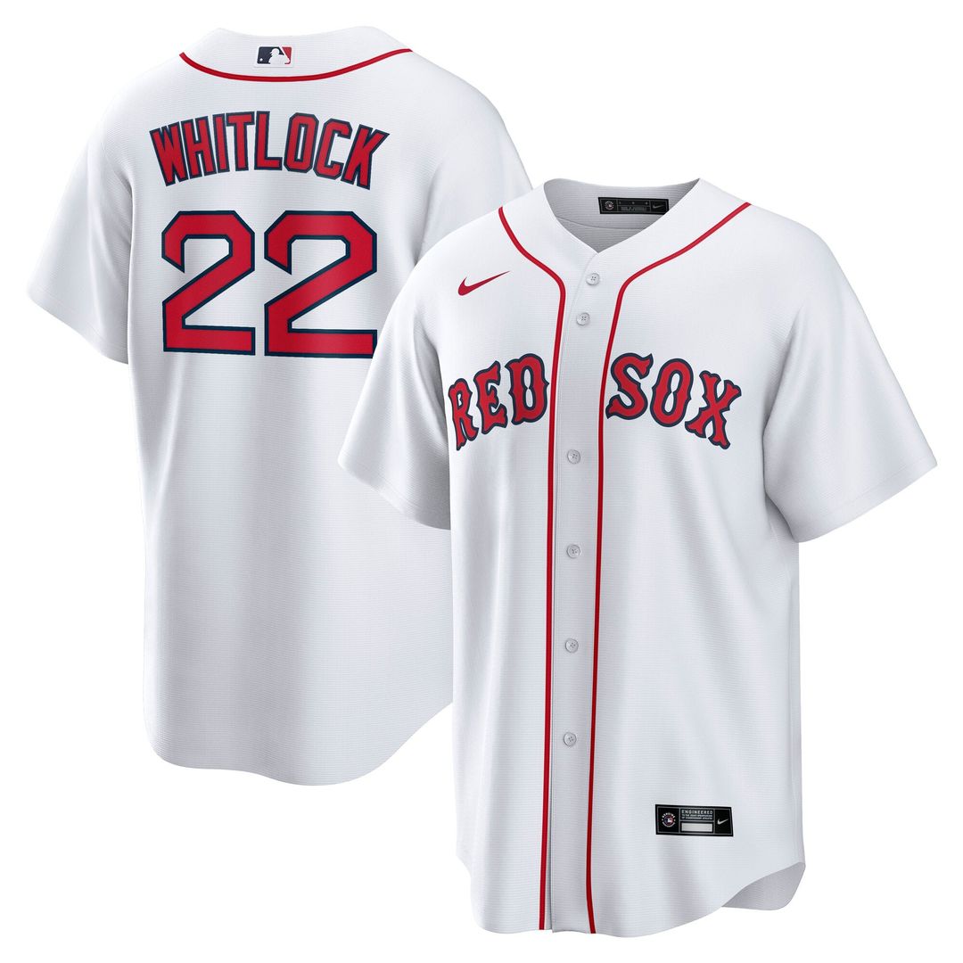 Boston Red Sox Garrett Whitlock Nike White Home Replica Jersey product image 1, provided for visual reference and product
