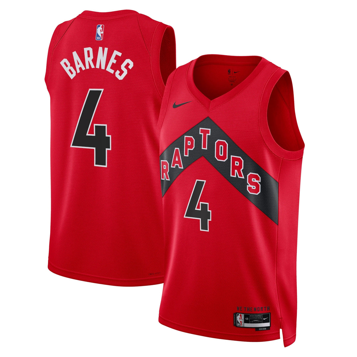 Toronto Raptors Nike Icon Edition Swingman Jersey - Red - Scottie Barnes - Unisex product image 1, provided for visual