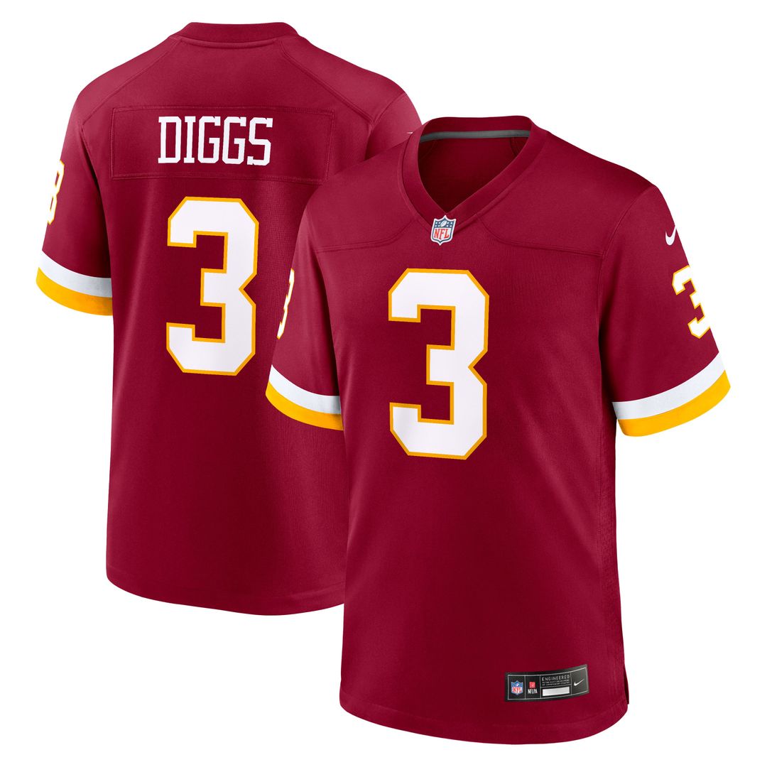 Washington Commanders Stefon Diggs Nike Burgundy Game Jersey product image 1, provided for visual reference and product