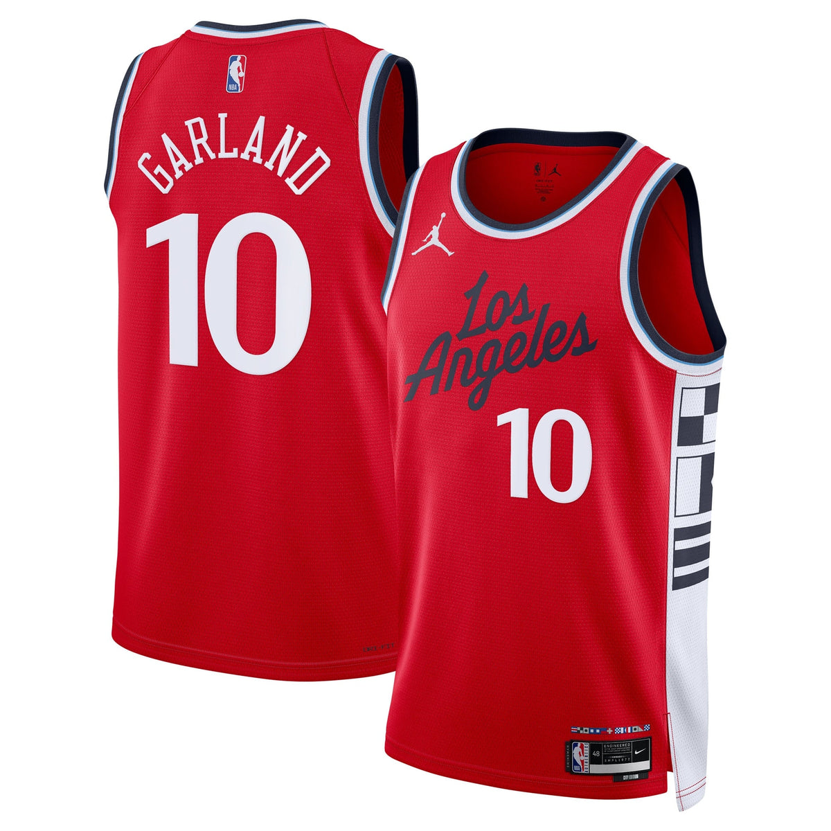 LA Clippers Jordan Brand 2024/25 Statement Edition Swingman Jersey - Red - Darius Garland - Unisex product image 1, provided