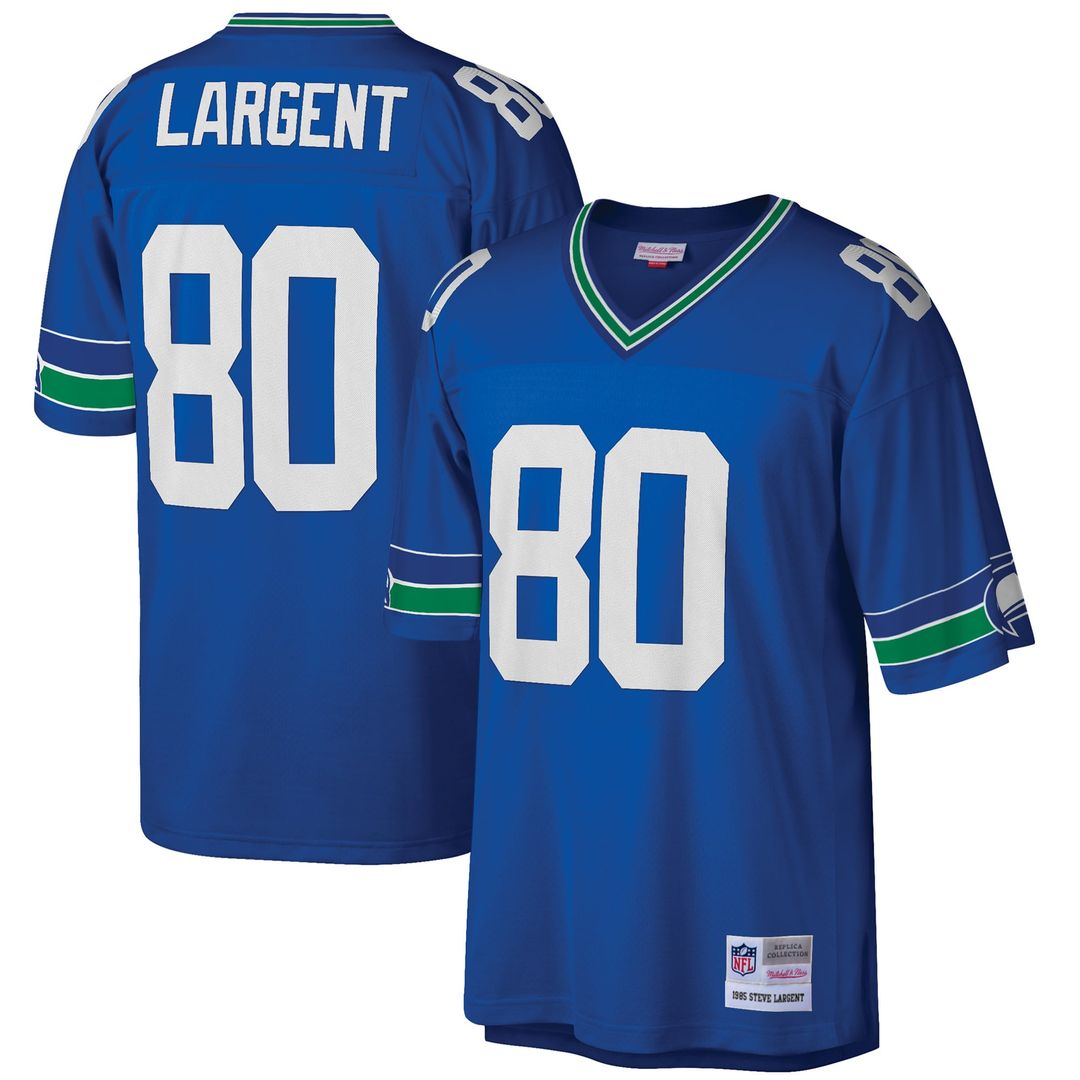 Seattle Seahawks Steve Largent Mitchell & Ness Royal Big & Tall 1985 Retired Player Replica Jersey product image 1, provided