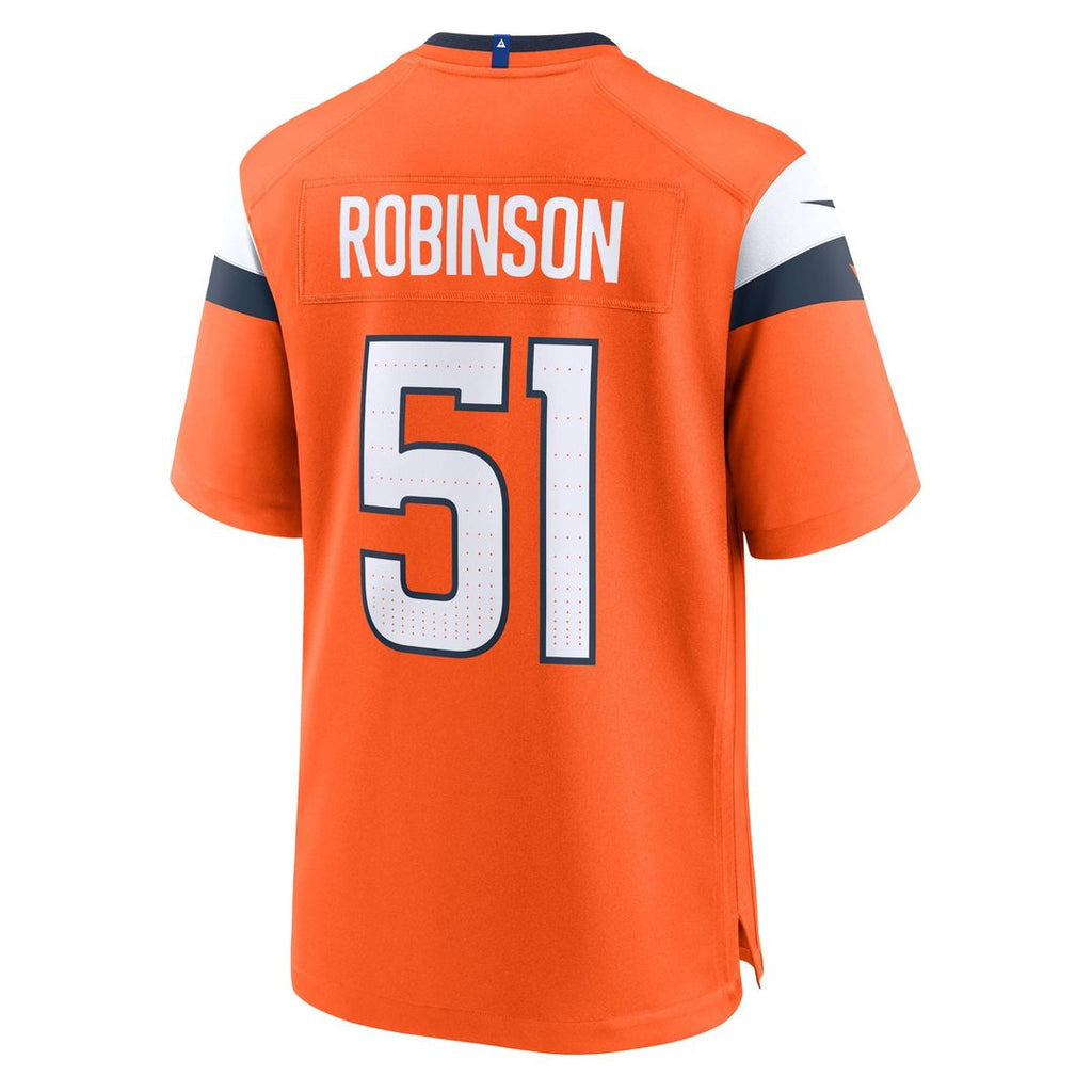 Denver Broncos Que Robinson Nike Orange Team Game Jersey product image 3, provided for visual reference and product detail