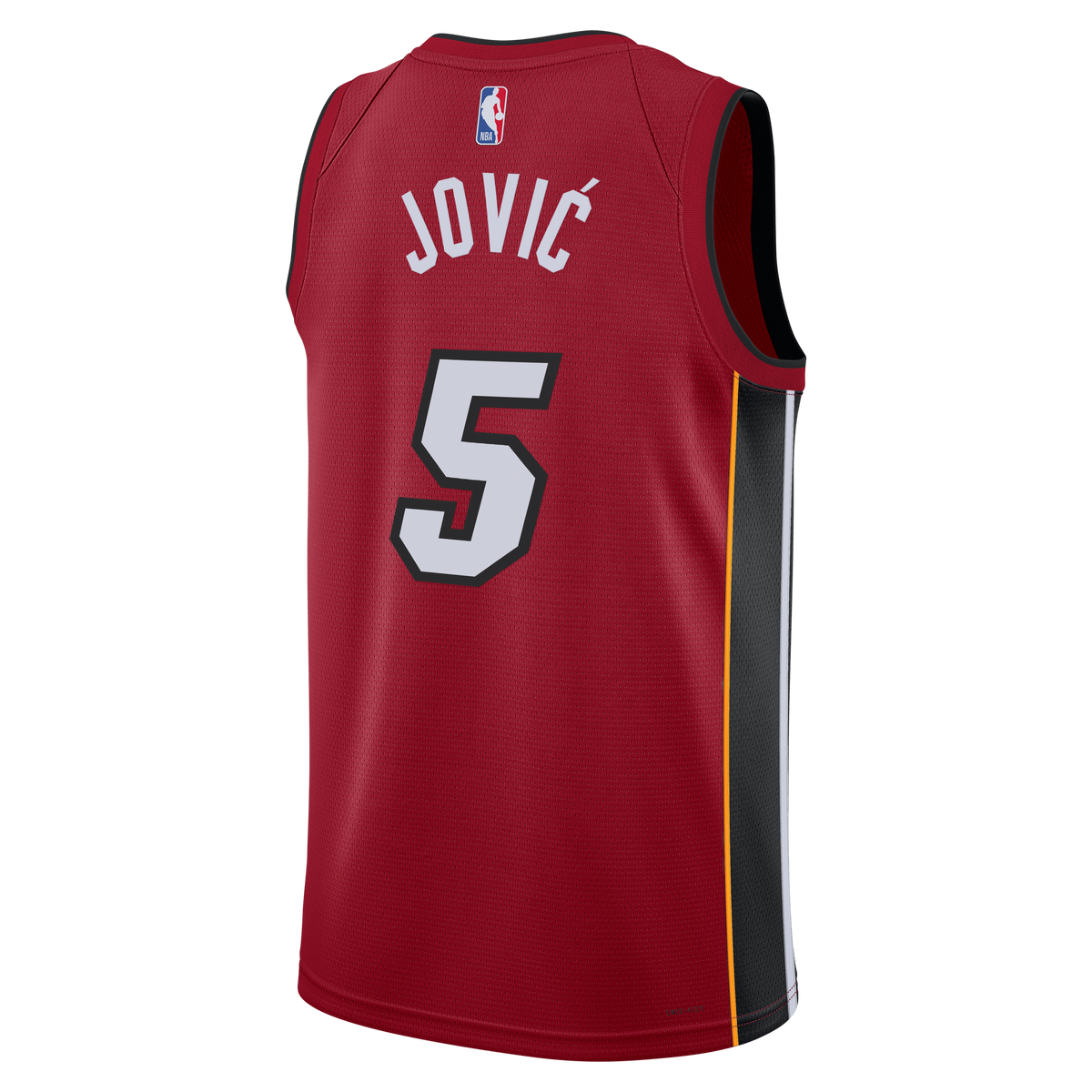 Miami Heat Jordan Brand Statement Edition Swingman Jersey - Red - Nikola Jović - Unisex product image 4, provided for visual