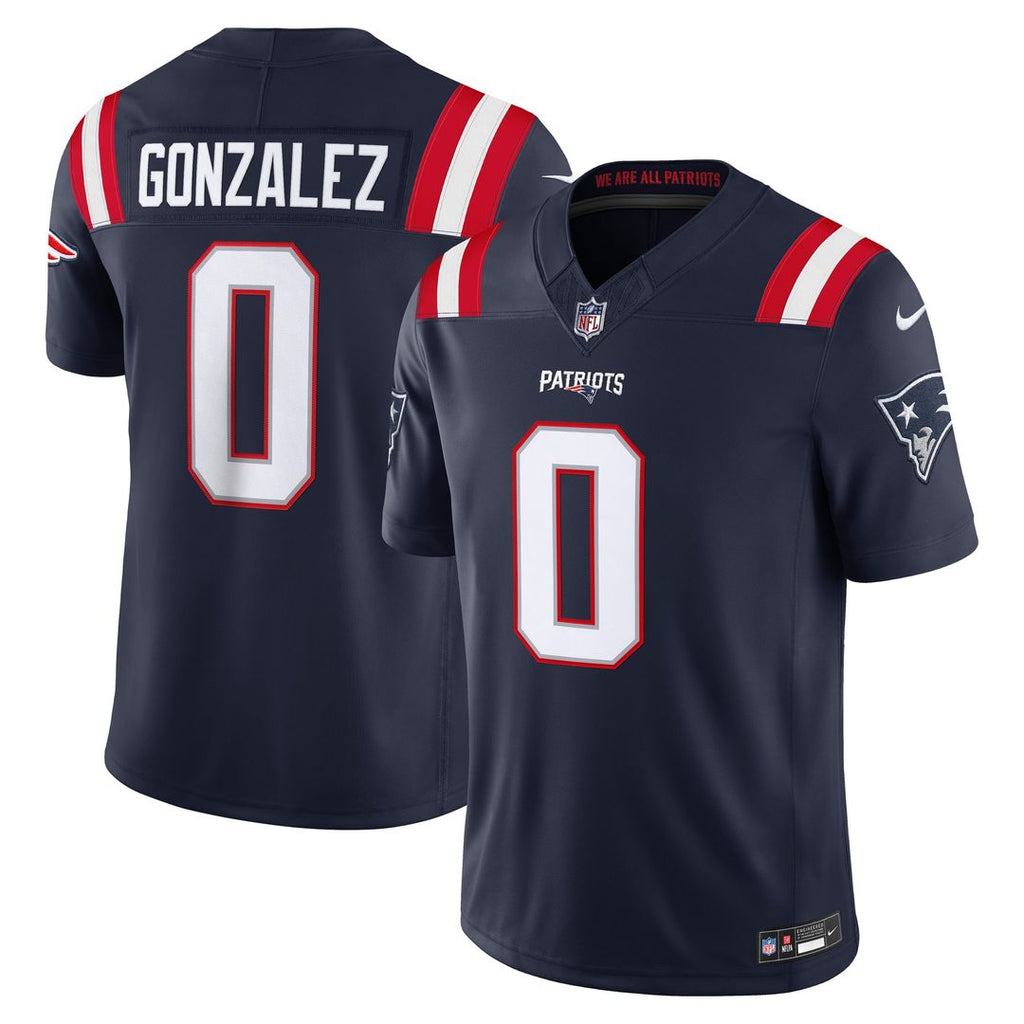 New England Patriots Christian Gonzalez Nike Navy Team Vapor F.U.S.E. Stitched Limited Jersey product image 4, provided for