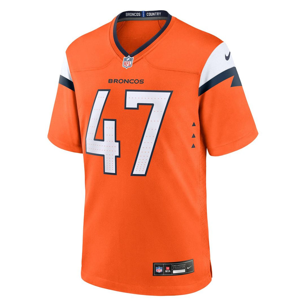 Denver Broncos Karene Reid Nike Orange Team Game Jersey product image 2, provided for visual reference and product detail
