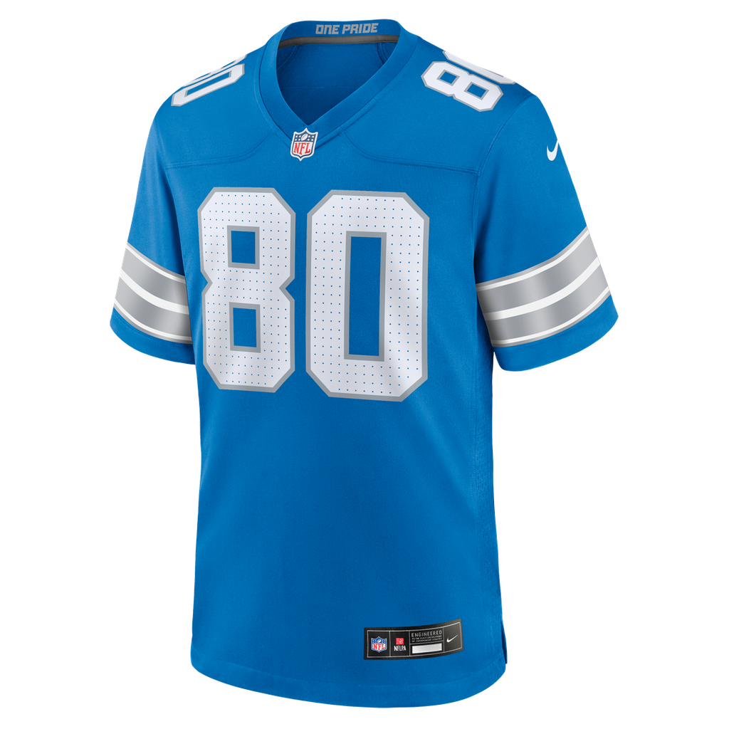Detroit Lions Malik Cunningham Nike Blue Team Game Jersey product image 2, provided for visual reference and product detail