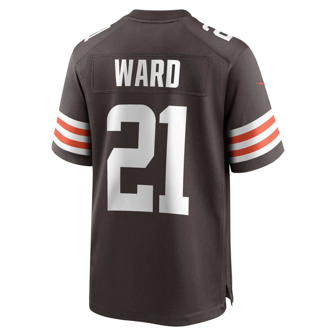 Cleveland Browns Denzel Ward Nike Brown Game Jersey product image 3, provided for visual reference and product detail review