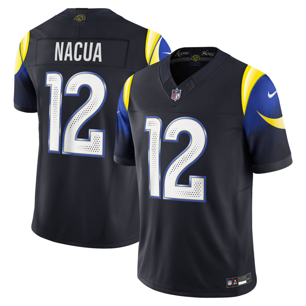 Los Angeles Rams Puka Nacua Nike Dark Blue Rivalries Collection Stitched Limited Jersey product image 1, provided for visual