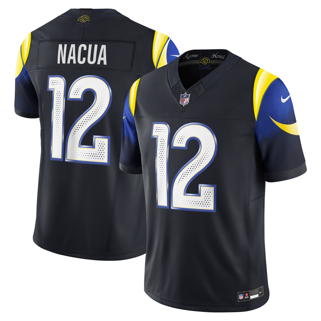 Los Angeles Rams Puka Nacua Nike Dark Blue Rivalries Collection Stitched Limited Jersey product image 1, provided for visual