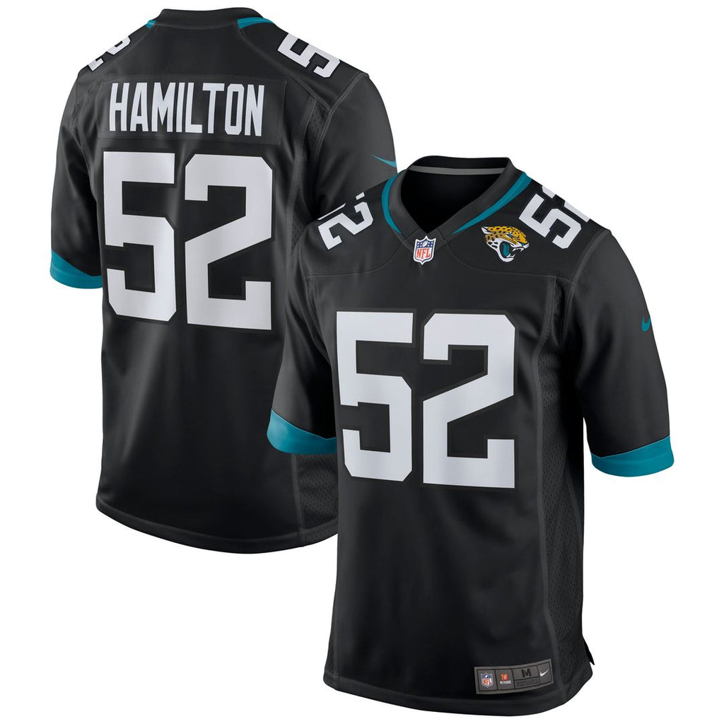 Jacksonville Jaguars DaVon Hamilton Nike Black Game Jersey product image 7, provided for visual reference and product detail