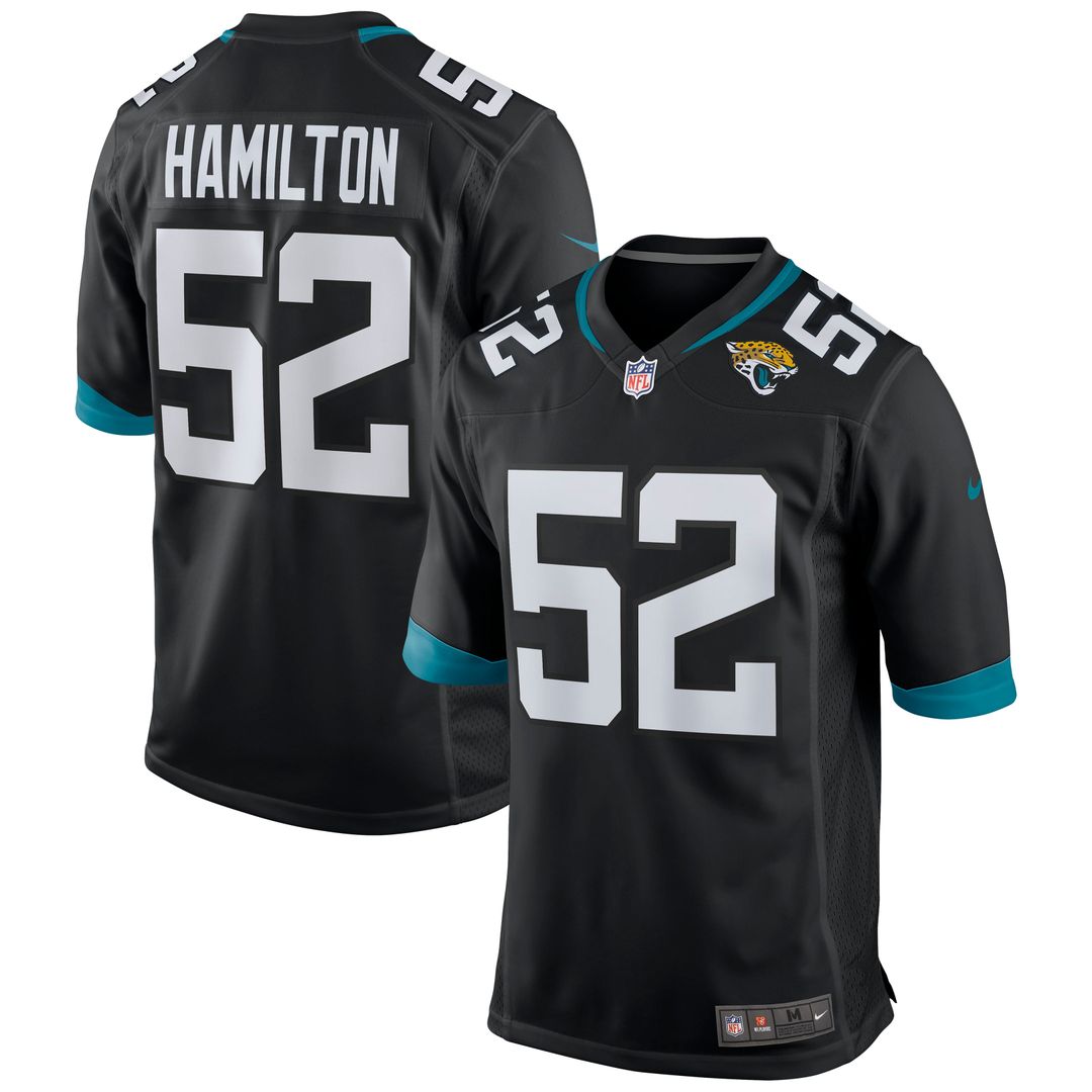 Jacksonville Jaguars DaVon Hamilton Nike Teal Game Jersey product image 17, provided for visual reference and product detail