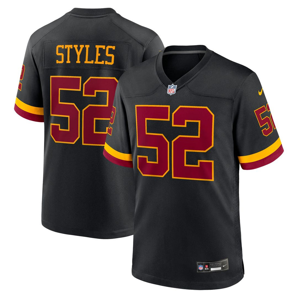 Washington Commanders Sonny Styles Nike Black Game Player Jersey product image 1, provided for visual reference and product