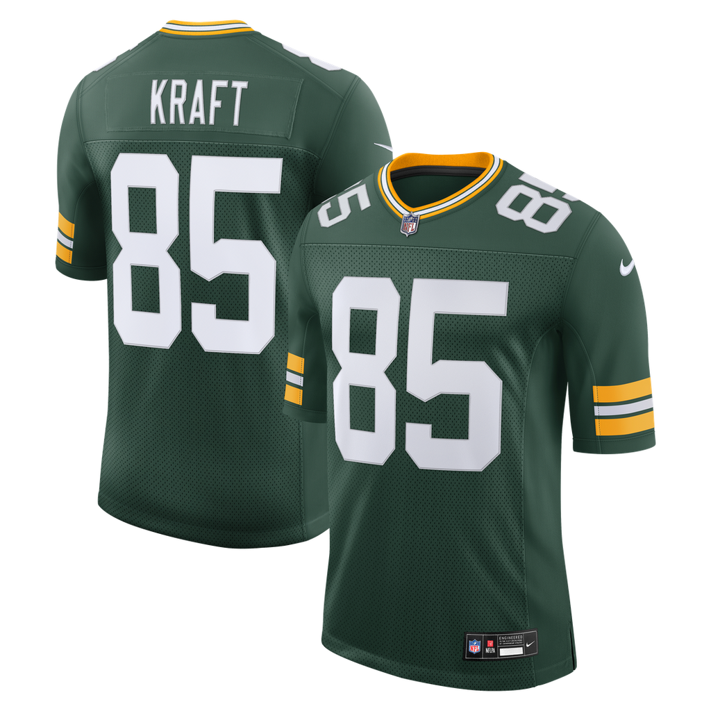 Green Bay Packers Tucker Kraft Nike Green Vapor Untouchable Stitched Limited Jersey product image 1, provided for visual
