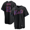 New York Mets Francisco Lindor Nike Black Alternate Replica Jersey product image 1, provided for visual reference and