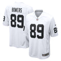 Las Vegas Raiders Brock Bowers Nike White Game Jersey product image 1, provided for visual reference and product detail